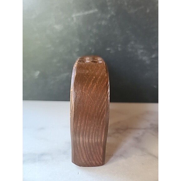 Pen Holder Handmade Wooden Pig Shaped Vintage - Picture 3 of 10